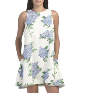 Joie Linen Blend Hydrangea Sleeveless Mini Dress Size L